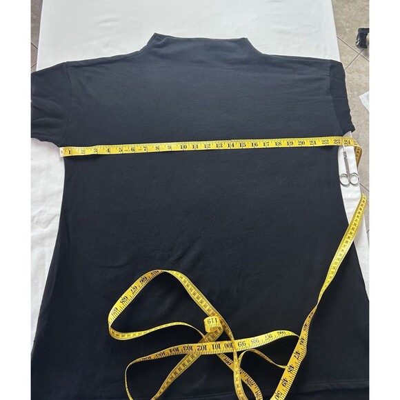 Eileen Fisher Womens Medium Black Soft Long Sleeve Mock Neck Top - Picture 4 of 7